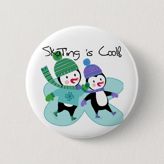 Penguins-Skaten ist cool Button (Vorderseite)