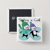 Penguins-Skaten ist cool Button (Vorne & Hinten)