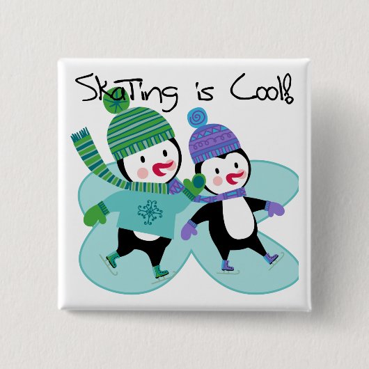 Penguins-Skaten ist cool Button (Vorderseite)