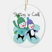 Penguins-Skaten ist cool Keramik Ornament (Links)