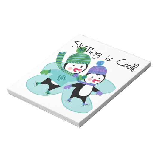 Penguins-Skaten ist cool Notizblock (Rotiert)