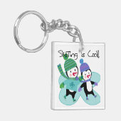 Penguins-Skaten ist cool Schlüsselanhänger (Vorderseite links)