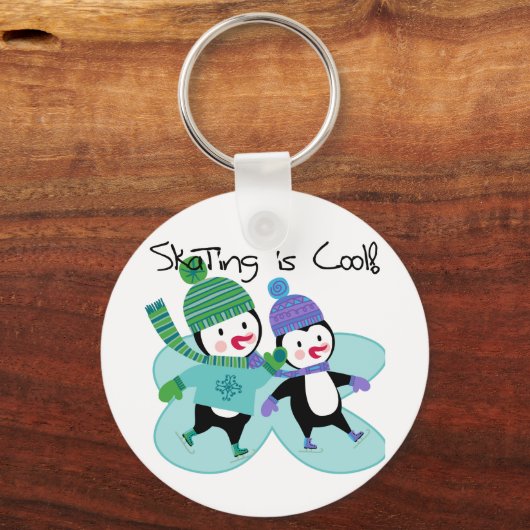 Penguins-Skaten ist cool Schlüsselanhänger (Vorderseite)