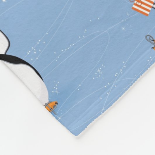 Penguins-Skatenmuster Fleecedecke (Ecke)