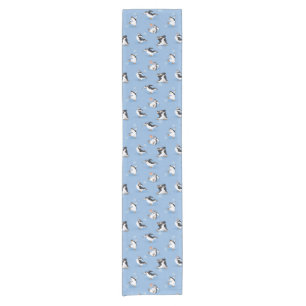 Penguins-Skatenmuster Kurzer Tischläufer