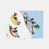Penguins Sledding Fleecedecke (Vorderseite (Horizontal))