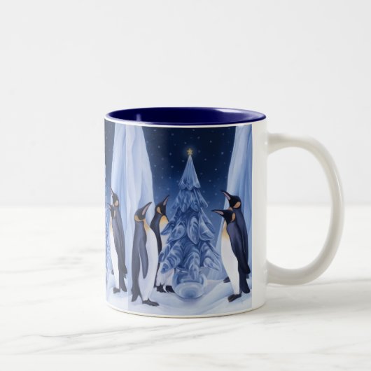 Penguins-Tasse Zweifarbige Tasse (Rechts)