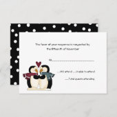 Penguins Wedding Response Card RSVP Karte (Vorne/Hinten)