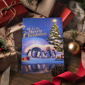 Penguins Weihnachtsfeier Postkarte