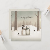 Penguins Weihnachtsfeiertag Karte (Vorderseite/Rückseite Beispiel)