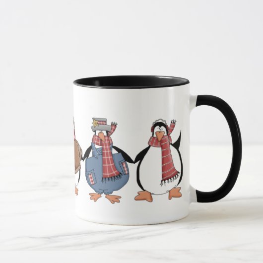 Penguins Weihnachtsfeiertage Tasse (Rechts)