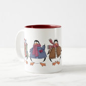 Penguins Weihnachtsfeiertage Tasse (Vorderseite Links)