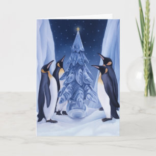 Penguins Weihnachtskarte Feiertagskarte