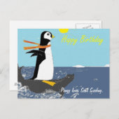 Pengy Lieben Siegel Surfen. Postkarte (Vorne/Hinten)