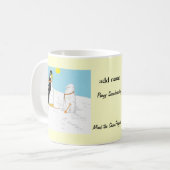 Pengy Snowboarding-Tassen addieren Namen Kaffeetasse (Vorderseite Links)
