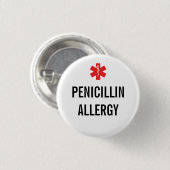 Penicillin-Allergie-Alarm-Knopf Button (Vorne & Hinten)