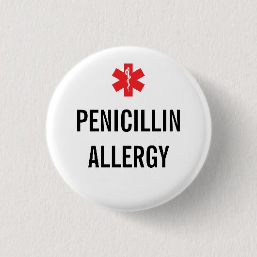 Penicillin-Allergie-Alarm-Knopf Button (Vorderseite)