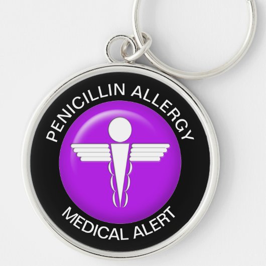 Penicillin Allergy Medical Alert - Button Keychain Schlüsselanhänger (Vorne)