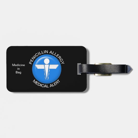 Penicillin Allergy Warnhinweis Tag Gepäckanhänger (Rückseite horizontal)
