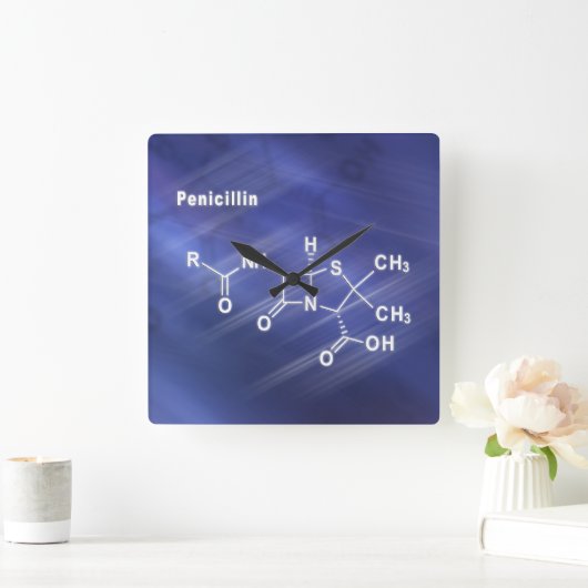 Penicillin, Antibiotika, Strukturchemikalien Quadratische Wanduhr (Zuhause)