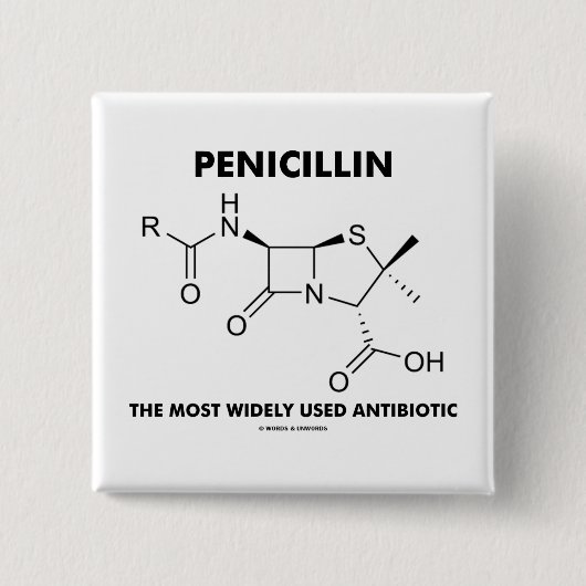 Penicillin das meiste weit verbreitete button (Vorderseite)
