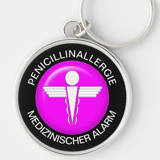 PENICILLINALLERGI Medical Alert - Button Schlüssel Schlüsselanhänger (Vorne)