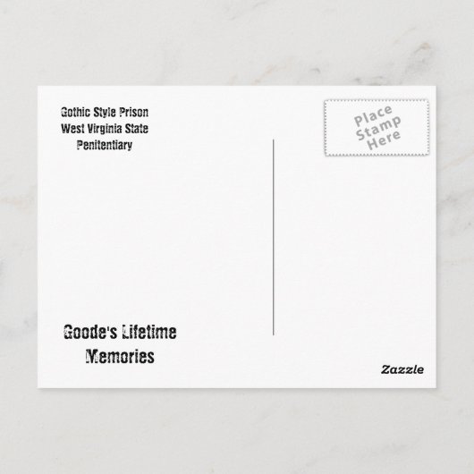 Penitentiary West Virginia Postkarte (Rückseite)