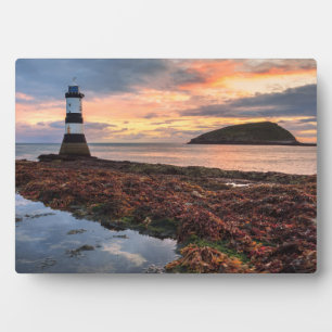 Penmon Lighthouse Sunrise   Puffsinsel Fotoplatte