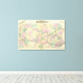 Penn-Bahnkarte Leinwanddruck (Insitu (Holzboden))