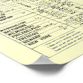 Penn Central Railbahn Metroliner Fahrplan Poster (Ecke)