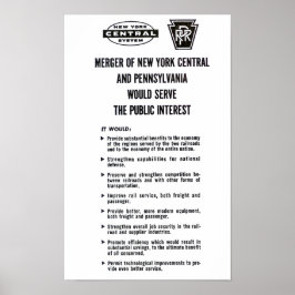 Penn Central Railroad Fusion 1968 Poster