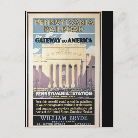 Penn Station, Gateway to America 1929 Postcard Postkarte (Vorderseite)