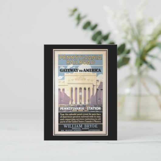 Penn Station, Gateway to America 1929 Postkarte (Stehend Vorderseite)