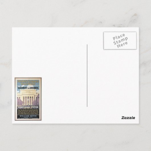 Penn Station, Gateway to America 1929 Postkarte (Rückseite)
