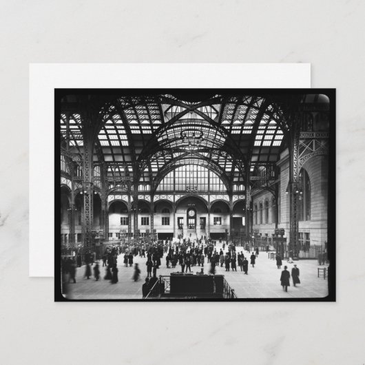 Penn Station NYC 1910 Magic Lantern Slide Postkarte (Vorne/Hinten)