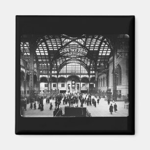 Penn Station NYC 1910 Magisches Laternenbild Magnet