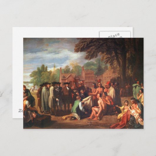 Penn-Vertrag mit Amerikanischen Ureinwohnern Postkarte (Vorne/Hinten)