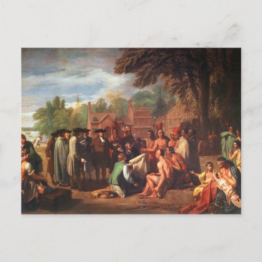 Penn-Vertrag mit Amerikanischen Ureinwohnern Postkarte (Vorderseite)