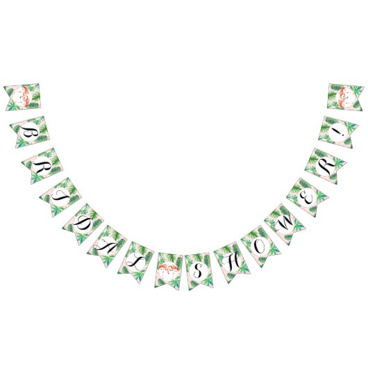 Pennant Bunting Brautparty Flamingo Leaf Stripe Wimpelkette (Alle)