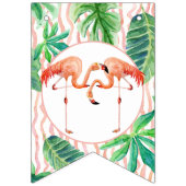 Pennant Bunting Brautparty Flamingo Leaf Stripe Wimpelkette (Erste Fahne)
