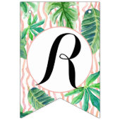 Pennant Bunting Brautparty Flamingo Leaf Stripe Wimpelkette (Dritte Fahne)