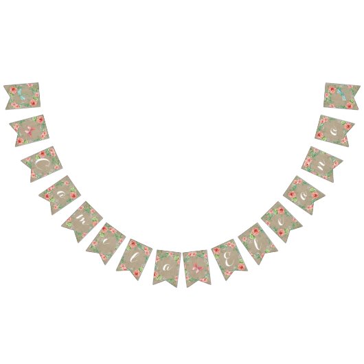 Pennant Rose Baby Girl Name BOHO Kinderzimmer Room Wimpelkette (Alle)