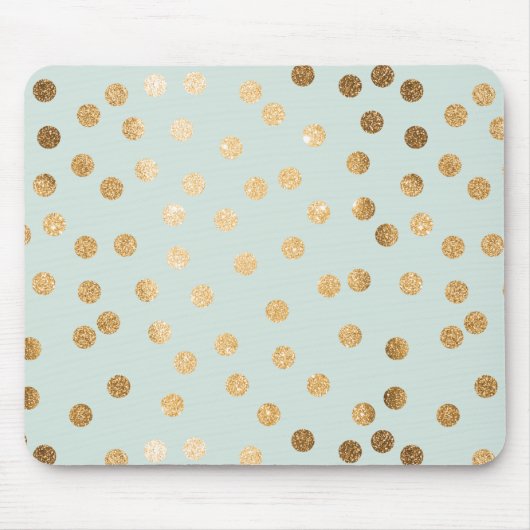 Penner Minze und Gold Glitzer City Dots Mousepad (Vorne)