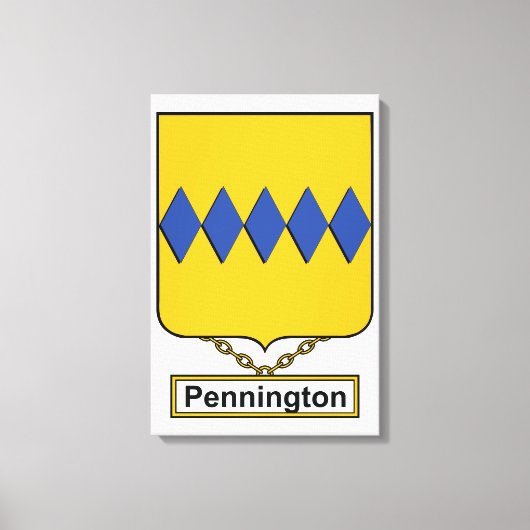 Pennington Familienwappen Leinwanddruck (Vorderseite)