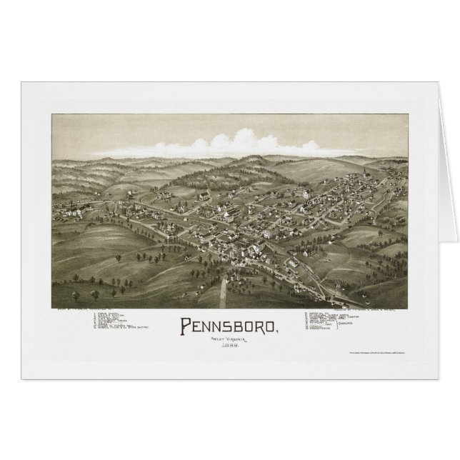 Pennsboro, WV panoramische Karte - 1899 (Vorderseite (Horizontal))