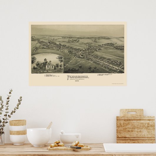 Pennsburgh, PA Panoramic Map - 1894 Poster (Küche)