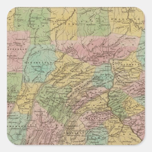 Pennsylvania 10 quadratischer aufkleber (Vorderseite)