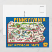 Pennsylvania 11x14 Map Jigsaw Puzzle Dankeskarte (Vorne/Hinten)