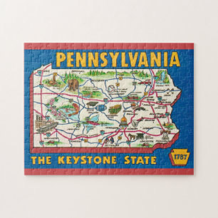Pennsylvania 11x14 Mappa-Puzzle Puzzle