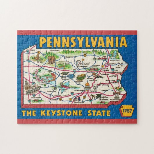 Pennsylvania 11x14 Mappa-Puzzle Puzzle (Horizontal)